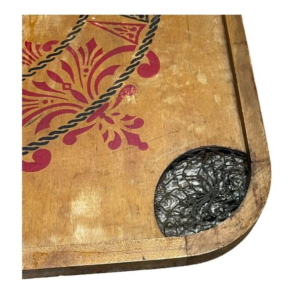 Antique Carrom Game Board 28 1/2" Large Wooden Vintage Decor Man Cave Bar Barn - Picture 9 of 9